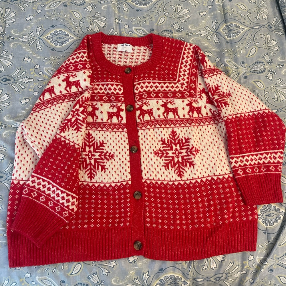 Holiday cardigan sweater